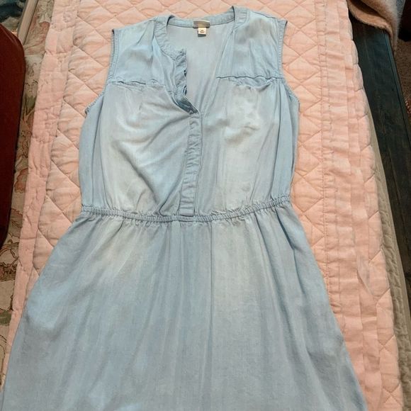 Merona blue dress with buttons size M - Picture 5 of 6